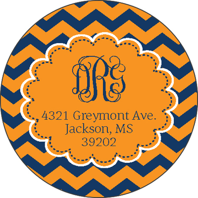 Chevron Round Address Labels